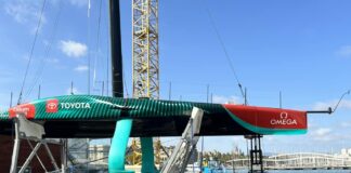 Emirates Team New Zealand’s Taihoro Suffers Lift Mishap After Day 1 Racing