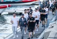Royal Yacht Squadron Confirmed as Challenger of Record for the 38th America’s Cup The two teams chat after the Louis Vuitton 37th America's Cup Barcelona - photo © Ricardo Pinto / America's Cup
