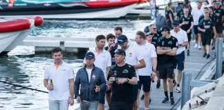 Royal Yacht Squadron Confirmed as Challenger of Record for the 38th America’s Cup The two teams chat after the Louis Vuitton 37th America's Cup Barcelona - photo © Ricardo Pinto / America's Cup